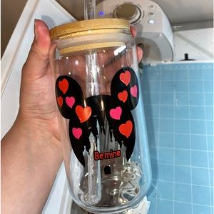 Be mine valentines glass cup